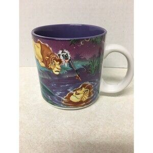 Disney Vintage The Lion King  Reflection Purple  Mug 10 oz Simba Rafiki